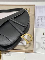 Dior Saddle Bag with Strap Black Grained Calfskin - 25.5x20x6.5cm - 4