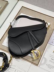 Dior Saddle Bag with Strap Black Grained Calfskin - 25.5x20x6.5cm - 2