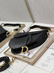 Dior Saddle Bag with Strap Black Grained Calfskin - 25.5x20x6.5cm - 5