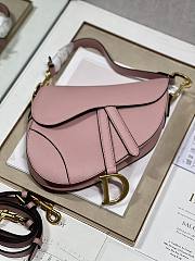 Dior Saddle Bag with Strap Pink Grained Calfskin - 25.5x20x6.5cm - 5