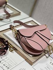 Dior Saddle Bag with Strap Pink Grained Calfskin - 25.5x20x6.5cm - 3