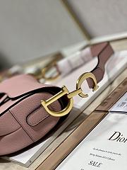 Dior Saddle Bag with Strap Pink Grained Calfskin - 25.5x20x6.5cm - 2