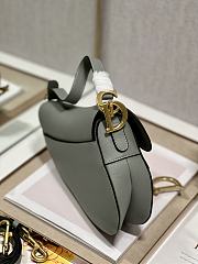 Dior Saddle Bag with Strap Gray Grained Calfskin - 25.5x20x6.5cm - 3