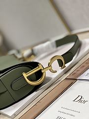 Dior Saddle Bag with Strap Green Grained Calfskin - 25.5x20x6.5cm - 2