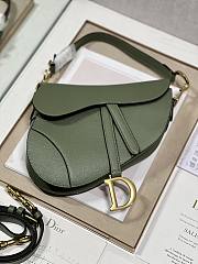 Dior Saddle Bag with Strap Green Grained Calfskin - 25.5x20x6.5cm - 3