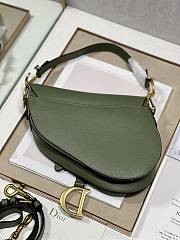 Dior Saddle Bag with Strap Green Grained Calfskin - 25.5x20x6.5cm - 4