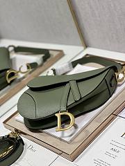 Dior Saddle Bag with Strap Green Grained Calfskin - 25.5x20x6.5cm - 5