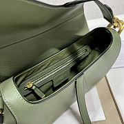 Dior Saddle Bag with Strap Green Grained Calfskin - 25.5x20x6.5cm - 6