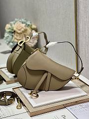 Dior Saddle Bag with Strap Sand Colored Grained Calfskin - 25.5x20x6.5cm - 4