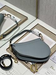 Dior Saddle Bag with Strap Blue Grained Calfskin - 25.5x20x6.5cm - 5