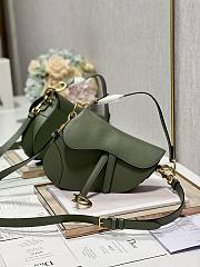 Dior Saddle Bag with Strap Green Grained Calfskin - 25.5x20x6.5cm - 1