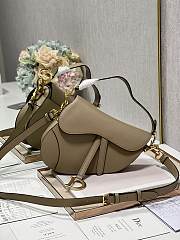 Dior Saddle Bag with Strap Sand Colored Grained Calfskin - 25.5x20x6.5cm - 1