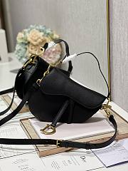 Dior Saddle Bag with Strap Black Grained Calfskin - 25.5x20x6.5cm - 1