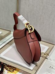 Dior Saddle Bag with Strap Coral Red Grained Calfskin - 25.5x20x6.5cm - 3