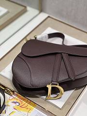 Dior Saddle Bag with Strap Burgundy Grained Calfskin - 25.5x20x6.5cm - 5