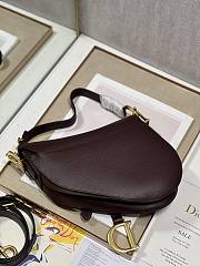 Dior Saddle Bag with Strap Burgundy Grained Calfskin - 25.5x20x6.5cm - 4