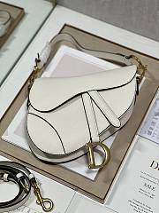 Dior Saddle Bag with Strap White Grained Calfskin - 25.5x20x6.5cm - 6