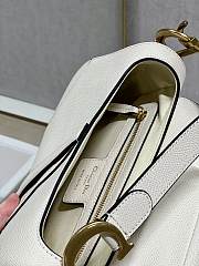 Dior Saddle Bag with Strap White Grained Calfskin - 25.5x20x6.5cm - 5