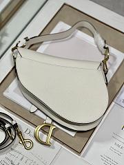 Dior Saddle Bag with Strap White Grained Calfskin - 25.5x20x6.5cm - 4