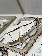 Dior Saddle Bag with Strap White Grained Calfskin - 25.5x20x6.5cm - 2