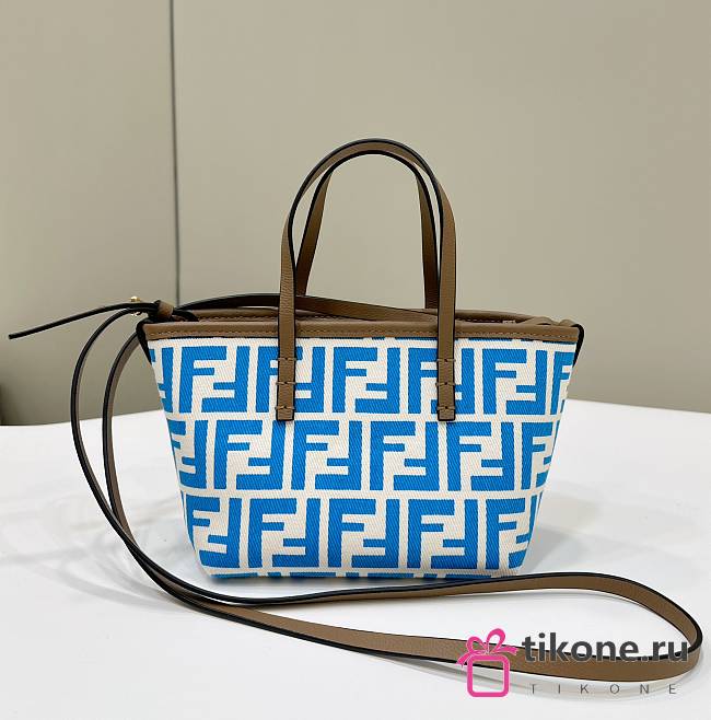 Fendi Mini Roll Light blue FF Jacquard Mini Bag Light Blue - 15.5x13x11cm - 1