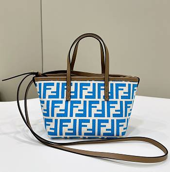 Fendi Mini Roll Light blue FF Jacquard Mini Bag Light Blue - 15.5x13x11cm