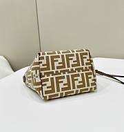 Fendi Mini Roll Light blue FF Jacquard Mini Bag Beige - 15.5x13x11cm - 2