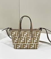 Fendi Mini Roll Light blue FF Jacquard Mini Bag Beige - 15.5x13x11cm - 3