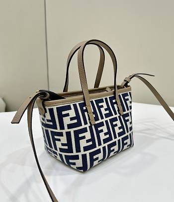 Fendi Mini Roll Light blue FF Jacquard Mini Bag Blue - 15.5x13x11cm