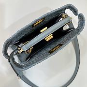 Fendi Peekaboo ISeeU Small Light Blue Leather and Interlaced Fibre Bag - 27x11x21cm - 6