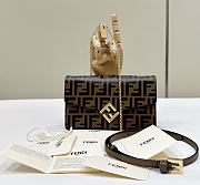 Fendi FF Diamonds Wallet On Chain Brown and Black FF Leather Wallet - 21x5x13.5cm - 1