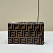 Fendi FF Diamonds Wallet On Chain Brown and Black FF Leather Wallet - 21x5x13.5cm - 6