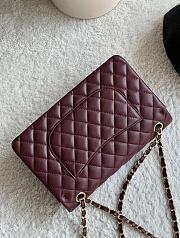 Chanel Classic 11.12 Handbag Lambskin Burgundy - 25.5x15.5x6.5cm - 4