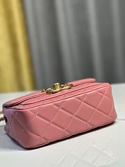 CC Mini Flap Bag Shiny Lambskin & Gold Plated Metal Pink - 13.5×19×7cm - 6