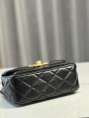 CC Mini Flap Bag Shiny Lambskin & Gold Plated Metal Black - 13.5×19×7cm - 4