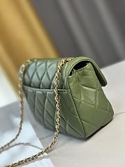 CC Mini Flap Bag Shiny Lambskin & Gold Plated Metal Green- 13.5×19×7cm - 4