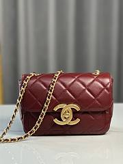 CC Mini Flap Bag Shiny Lambskin & Gold Plated Metal Red - 13.5×19×7cm - 1