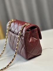 CC Mini Flap Bag Shiny Lambskin & Gold Plated Metal Red - 13.5×19×7cm - 6