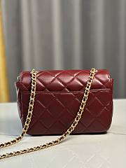 CC Mini Flap Bag Shiny Lambskin & Gold Plated Metal Red - 13.5×19×7cm - 5