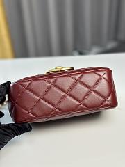 CC Mini Flap Bag Shiny Lambskin & Gold Plated Metal Red - 13.5×19×7cm - 4