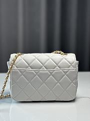 CC Mini Flap Bag Shiny Lambskin & Gold Plated Metal White - 13.5×19×7cm - 3