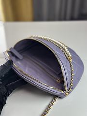 CC Waist Bag Shiny Lambskin Imitation Pearls & Gold Metallic Purple - 17×24×11cm - 5