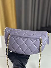 CC Waist Bag Shiny Lambskin Imitation Pearls & Gold Metallic Purple - 17×24×11cm - 3