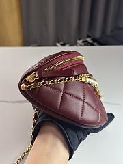 CC Waist Bag Shiny Lambskin Imitation Pearls & Gold Metallic Red - 17×24×11cm - 6