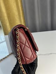 Chanel Flap Bag Lambskin Imitation Pearls & Gold-Tone Metal Red - 13×20×7.5cm - 2