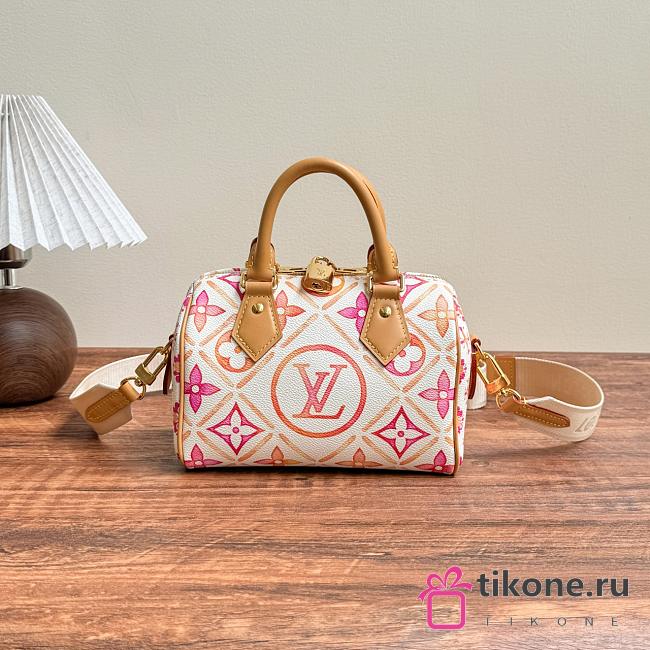 LV Speedy Bandoulière 20 Monogram Tiles Canvas Coral M11209 - 20.5x13.5x12cm - 1