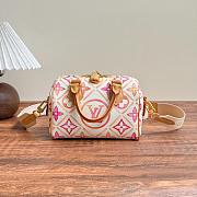 LV Speedy Bandoulière 20 Monogram Tiles Canvas Coral M11209 - 20.5x13.5x12cm - 5