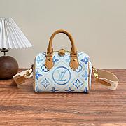 LV Speedy Bandoulière 20 Monogram Tiles Canvas Blue - 20.5x13.5x12cm - 1