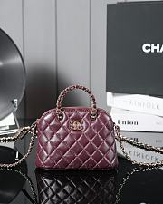 Chanel Clutch with Strap Lambskin & Gold Metal Burgundy - 11×16×5.5cm - 1