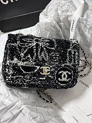 Chanel Evening Bag Sequins & Gold-Tone Metal Black & White - 14×21×8cm - 5